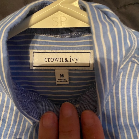 Boys button down blue and white stripe - Picture 2 of 3